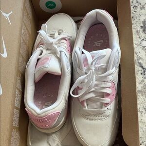 Nike Women's Air Max 90 Athletic Shoes - White and Pink